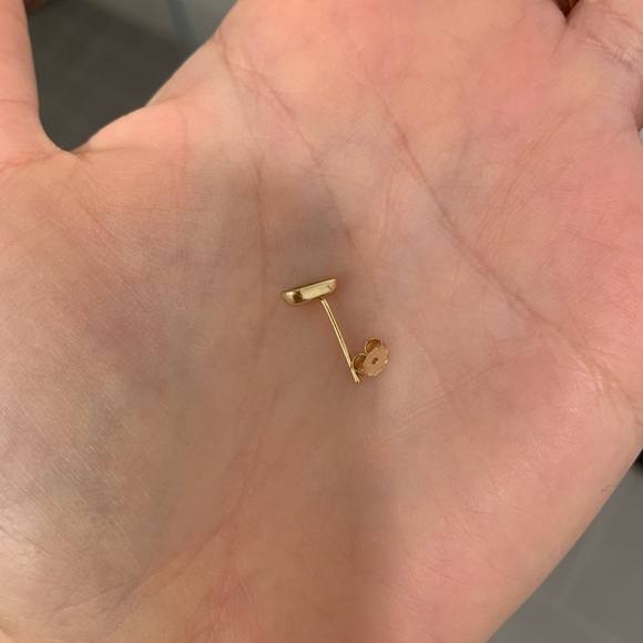 Tiny 18k gold plated sterling silver avocado dainty stud earrings - Picture 3 of 5